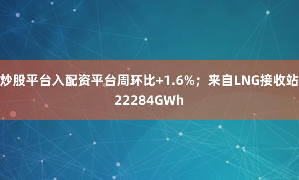 炒股平台入配资平台周环比+1.6%；来自LNG接收站22284GWh